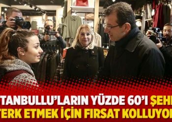 Ekrem İmamoğlu: İstanbullu’ların yüzde 60’ı şehri terk etmek için fırsat kolluyor