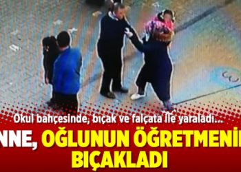 Anne, oğlunun öğretmenini bıçakladı