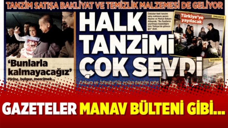 Gazeteler manav bülteni gibi…