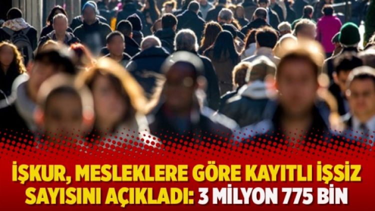 İŞKUR, mesleklere göre kayıtlı işsiz sayısını açıkladı: 3 milyon 775 bin