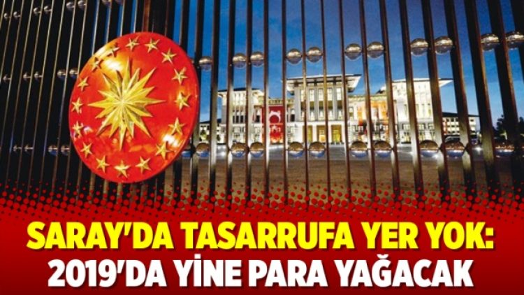 Saray’da tasarrufa yer yok: 2019’da yine para yağacak