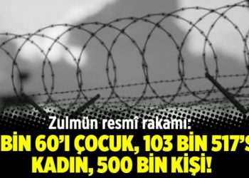 Zulmün resmî rakamı: 2 bin 60’ı çocuk, 103 bin 517’si kadın, 500 bin kişi