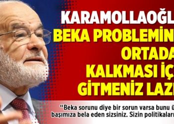 Karamollaoğlu: Beka probleminin ortadan kalkması için gitmeniz lazım