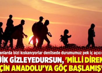 ”TÜİK gizleyedursun, ‘milli direniş’ için Anadolu’ya göç başlamış”