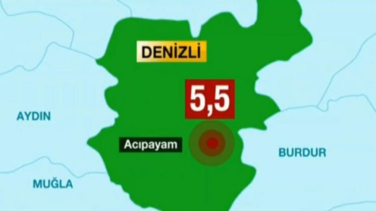 Denizli 5,5 şiddetinde deprem yaşandı