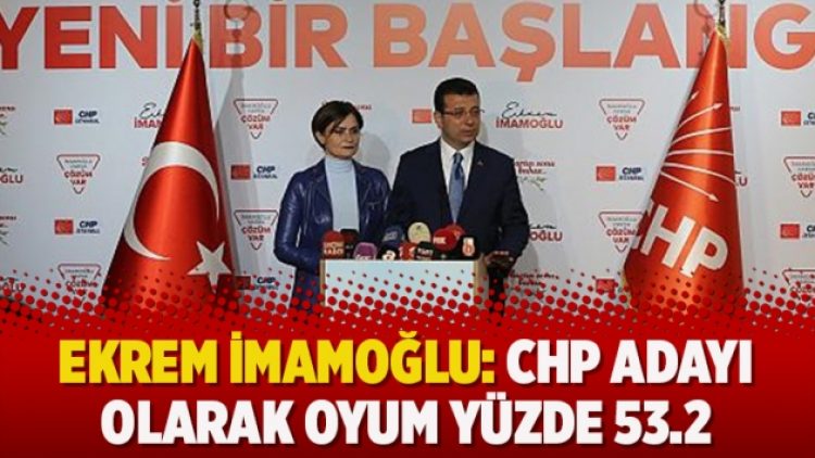 Ekrem İmamoğlu: CHP adayı olarak oyum yüzde 53.2