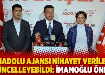 ​Anadolu Ajansı nihayet verileri güncelleyebildi: İmamoğlu önde