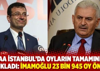 AA İstanbul’da oyların tamamını açıkladı: İmamoğlu 23 bin 945 oy önde