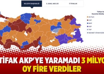 İttifak AKP’ye yaramadı 3 milyon oy fire verdiler