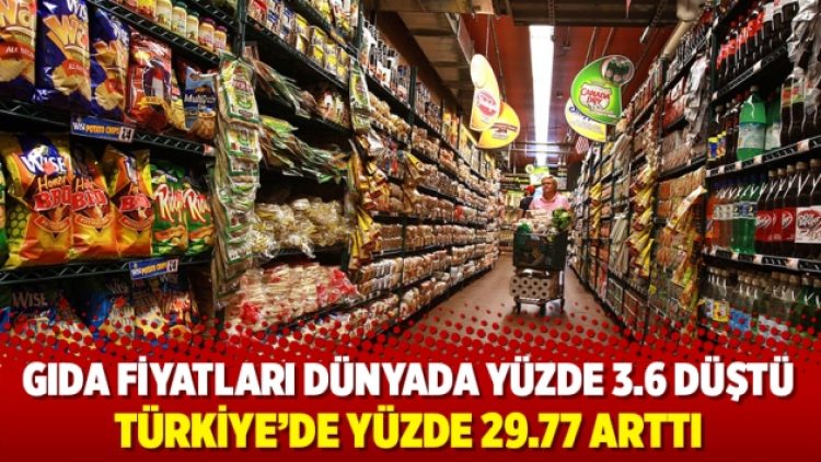 Gıda fiyatları dünyada yüzde 3.6 düştü, Türkiye’de yüzde 29.77 arttı