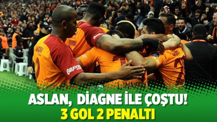 Aslan, Diagne ile çoştu! 3 gol 2 penaltı
