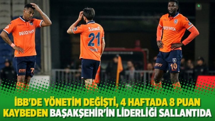 İBB’de yönetim değişti, 4 haftada 8 puan kaybeden Başakşehir’in liderliği sallantıda