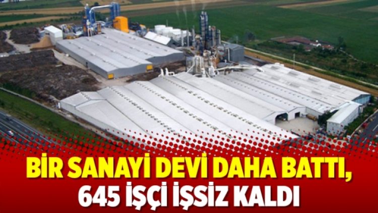 Bir sanayi devi daha battı, 645 işçi işsiz kaldı