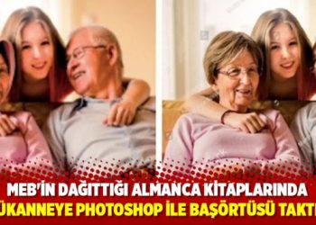 MEB’in dağıttığı Almanca kitaplarında büyükanneye photoshop ile başörtüsü taktılar