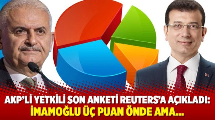 AKP’li yetkili son anketi Reuters’a açıkladı: İmamoğlu üç puan önde ama…