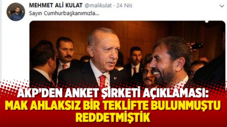 AKP’den anket şirketi açıklaması: MAK ahlaksız bir teklifte bulunmuştu, reddetmiştik