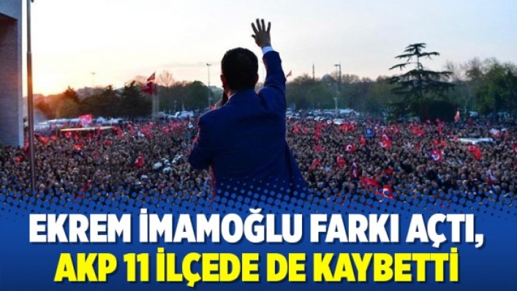 Ekrem İmamoğlu farkı açtı, AKP 11 ilçede de kaybetti