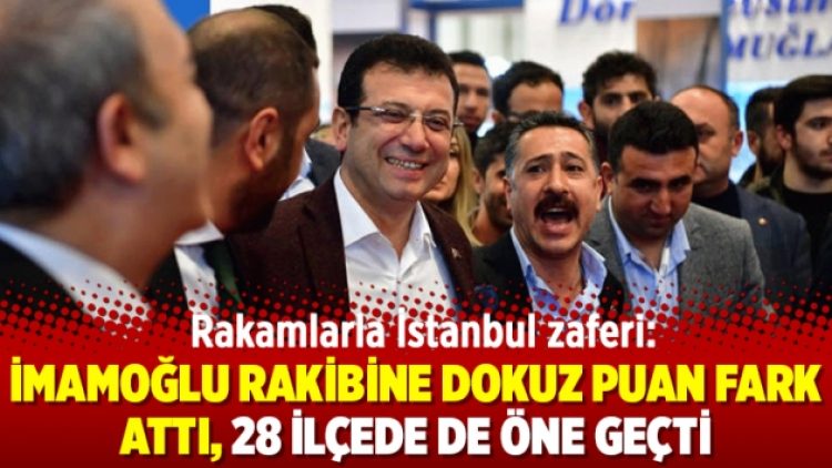 Rakamlarla İstanbul zaferi: İmamoğlu rakibine dokuz puan fark attı, 28 ilçede de öne geçti