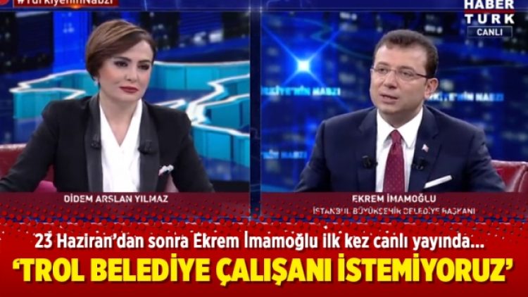 23 Haziran’dan sonra Ekrem İmamoğlu ilk kez canlı yayında