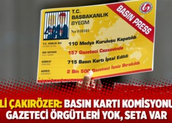 CHP’li Çakırözer: Basın kartı komisyonunda gazeteci örgütleri yok, SETA var