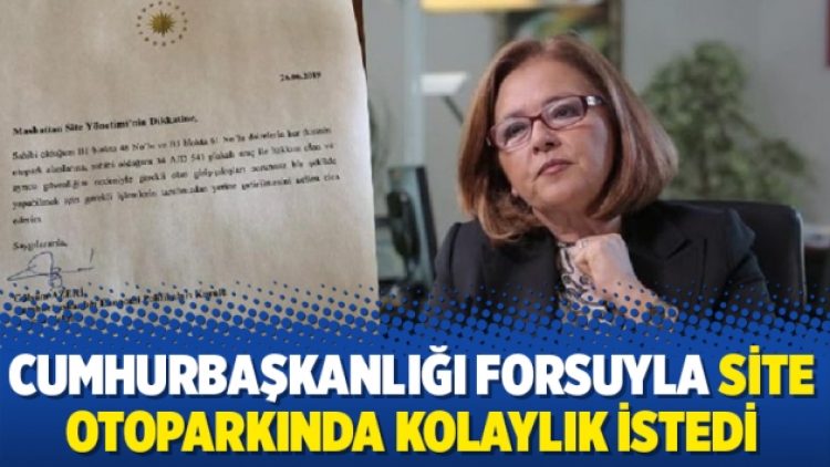 Cumhurbaşkanlığı forsuyla site otoparkında kolaylık istedi