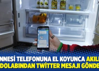 Annesi telefonuna el koyunca akıllı buzdolabından Twitter mesajı gönderdi