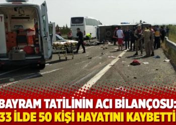 Bayram tatilinde 33 ilde 50 kişi hayatını kaybetti