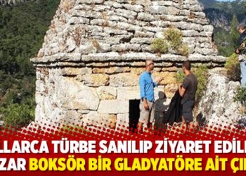 Halkın yıllarca türbe sanıp ziyaret ettiği mezar boksör bir gladyatöre ait çıktı