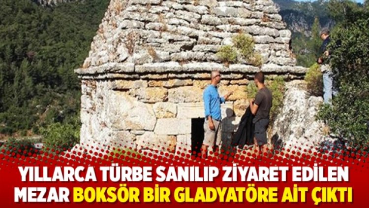 Halkın yıllarca türbe sanıp ziyaret ettiği mezar boksör bir gladyatöre ait çıktı