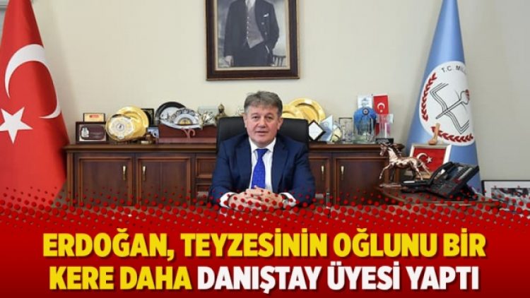 Erdoğan, teyzesinin oğlunu bir kere daha Danıştay üyesi yaptı