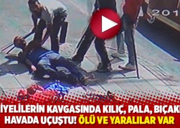 Suriyeli iki grup arasında kavga çıktı, kılıç, pala, bıçaklar havada uçuştu