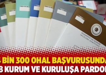 84 bin 300 OHAL başvurusundan 28 kurum ve kuruluşa pardon!