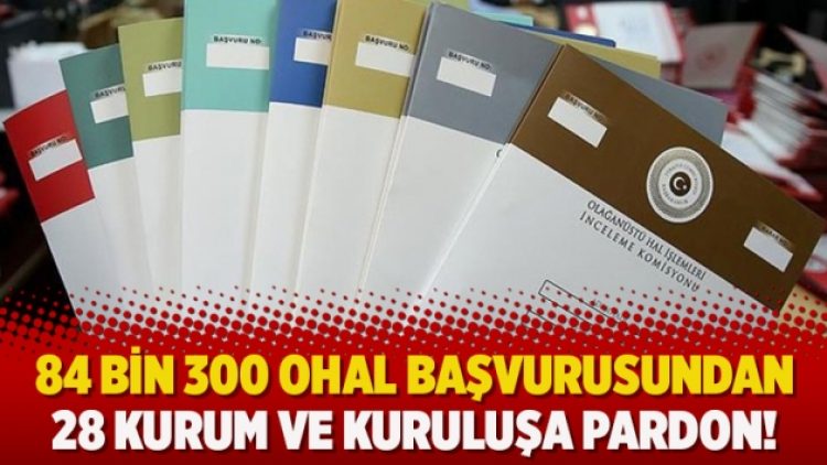 84 bin 300 OHAL başvurusundan 28 kurum ve kuruluşa pardon!
