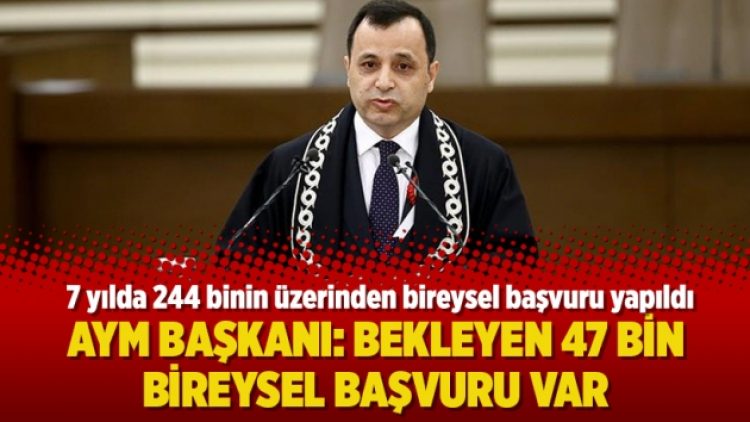 AYM Başkanı: Bekleyen 47 bin bireysel başvuru var