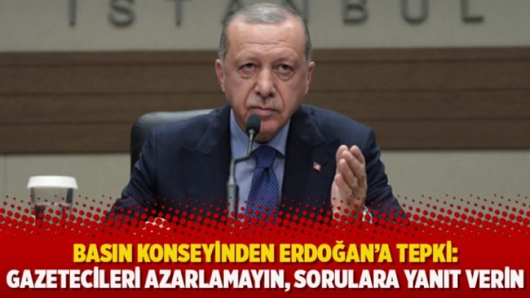 Basın Konseyinden Erdoğan’a tepki: Gazetecileri azarlamayın, sorulara yanıt verin
