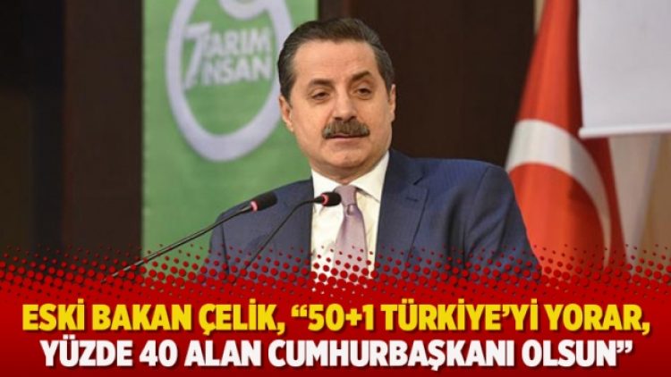 Eski Bakan Çelik, “50+1 Türkiye’yi yorar, yüzde 40 alan Cumhurbaşkanı olsun”