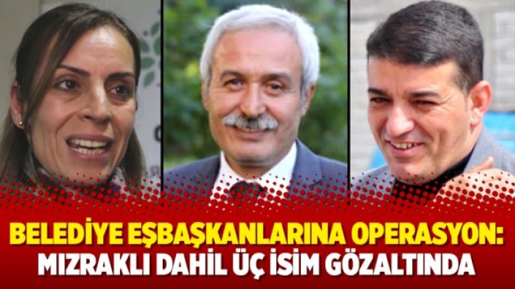 Belediye eşbaşkanlarına operasyon: Mızraklı dahil üç isim gözaltında