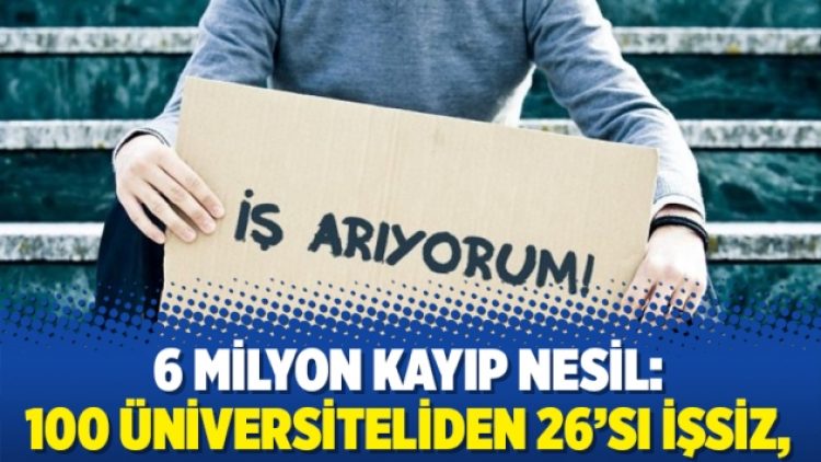 6 milyon kayıp nesil: 100 üniversiteliden 26’sı işsiz,