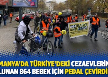 Almanya’da Türkiye’deki cezaevlerinde bulunan 864 bebek için pedal çevirdiler