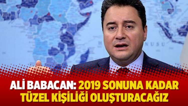 Ali Babacan: 2019 sonuna kadar tüzel kişiliği oluşturacağız