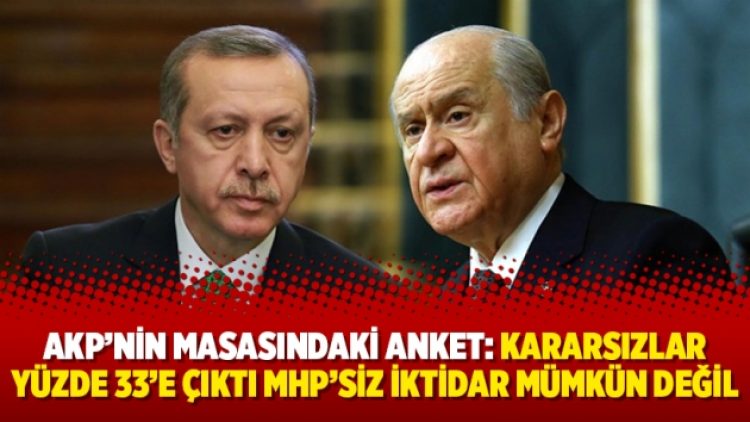 AKP’nin masasındaki anket: Kararsızlar yüzde 33’e çıktı MHP’siz iktidar mümkün değil