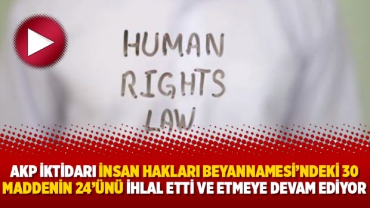 “AKP iktidarı İnsan Hakları Beyannamesi’ndeki 30 maddenin 24’ünü ihlal etti ve etmeye devam ediyor”