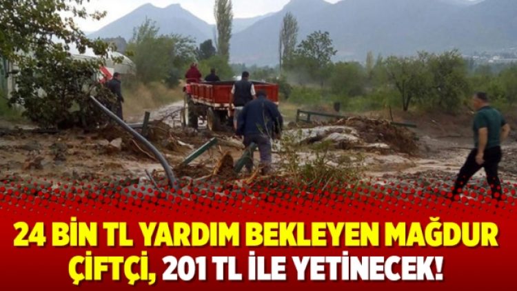 24 bin TL yardım bekleyen mağdur çiftçi, 201 TL ile yetinecek!