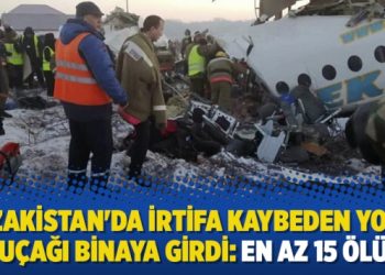 Kazakistan’da irtifa kaybeden yolcu uçağı binaya girdi: En az 15 ölü