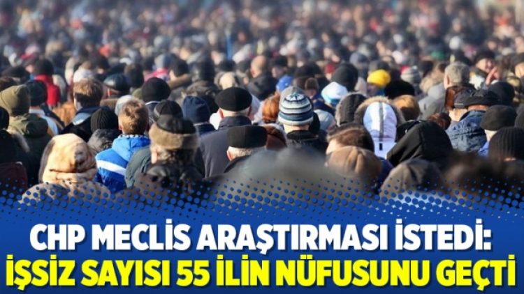 CHP Meclis Araştırması istedi: İşsiz sayısı 55 ilin nüfusunu geçti
