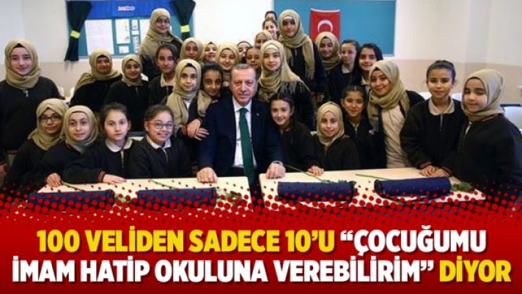 100 veliden sadece 10’u “Çocuğumu imam hatip okuluna verebilirim” diyor