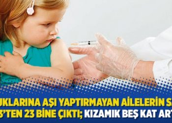 Çocuklarına aşı yaptırmayan ailelerin sayısı 183’ten 23 bine çıktı; kızamık beş kat arttı