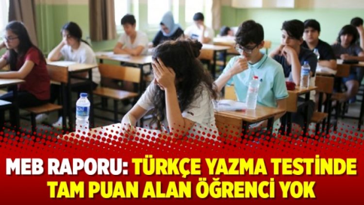 MEB raporu: Türkçe yazma testinde tam puan alan öğrenci yok