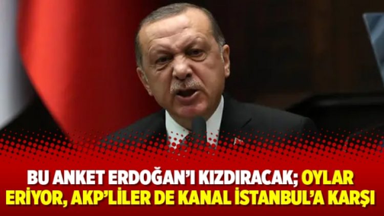 Bu anket Erdoğan’ı kızdıracak; Oylar eriyor, AKP’liler de Kanal İstanbul’a karşı