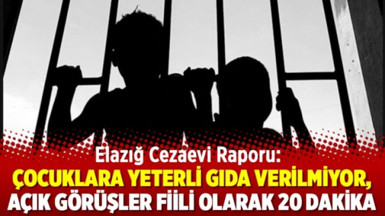 Elazığ Cezaevi Raporu: Çocuklara yeterli gıda verilmiyor, açık görüşler fiili olarak 20 dakika